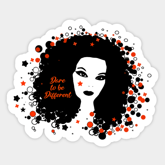 Dare to be different vector girl Sticker by KaisPrints